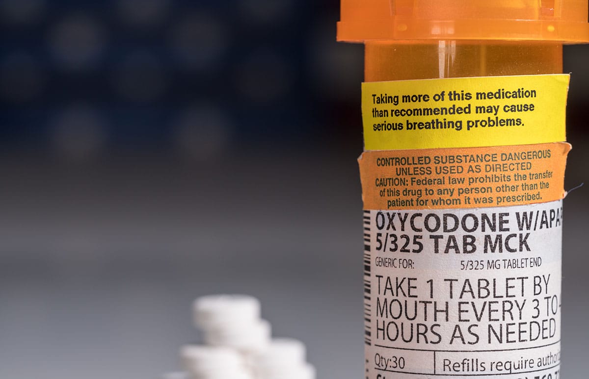 A bottle whose role of oxycodone in the opioid epidemic