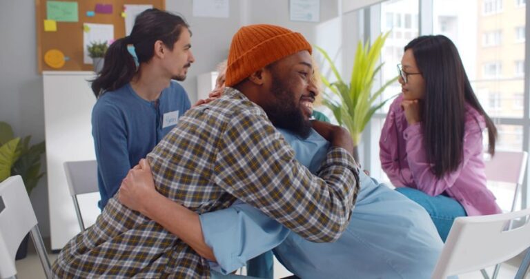 supportive group therapy session discussing how to manage panic attacks