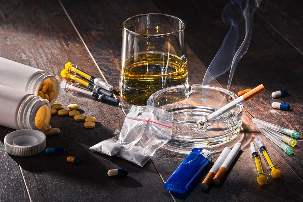 an assortment of drugs showing polysubstance abuse