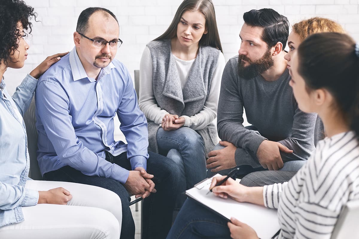 group therapy session for addiction treatment
