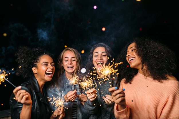 women celebrating first night