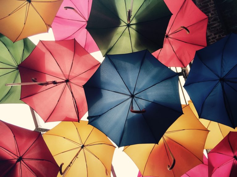 many umbrellas pictured symbolizing how to get back on track after a dui