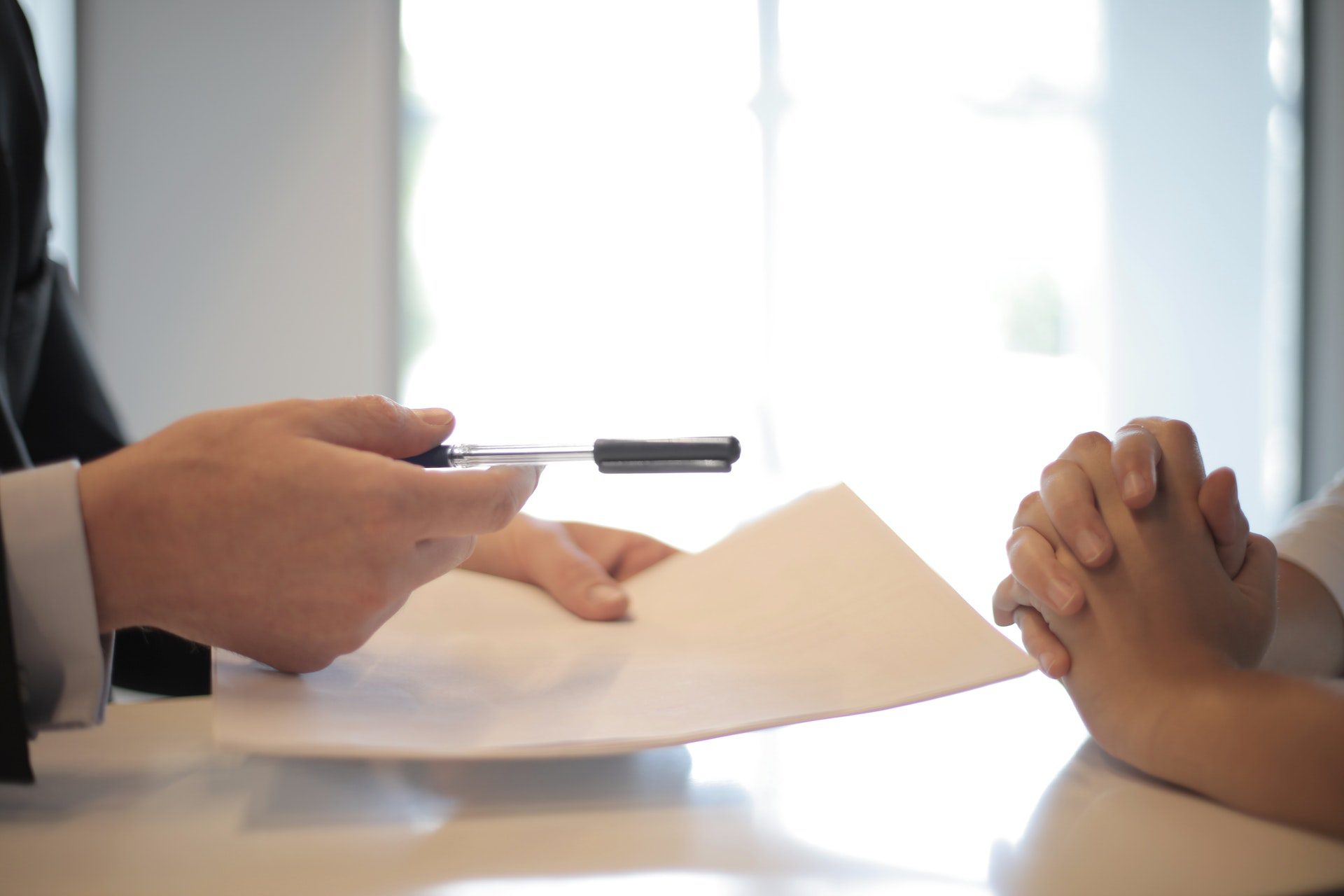 An individual in a meeting preparing for rehab