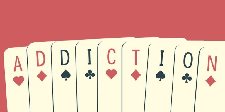 card with the word addiction symbolizing a loved one’s gambling problem