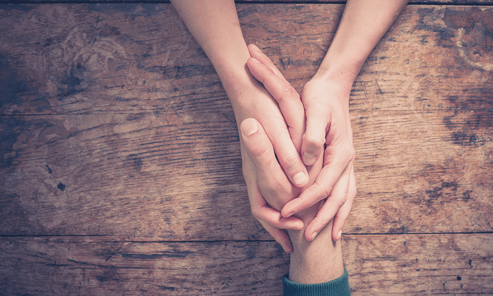 holding hands in recovery