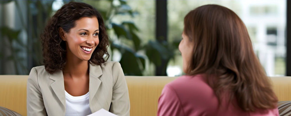 mental-health-treatment-counseling-services Counselor speaking with client during mental health treatment session